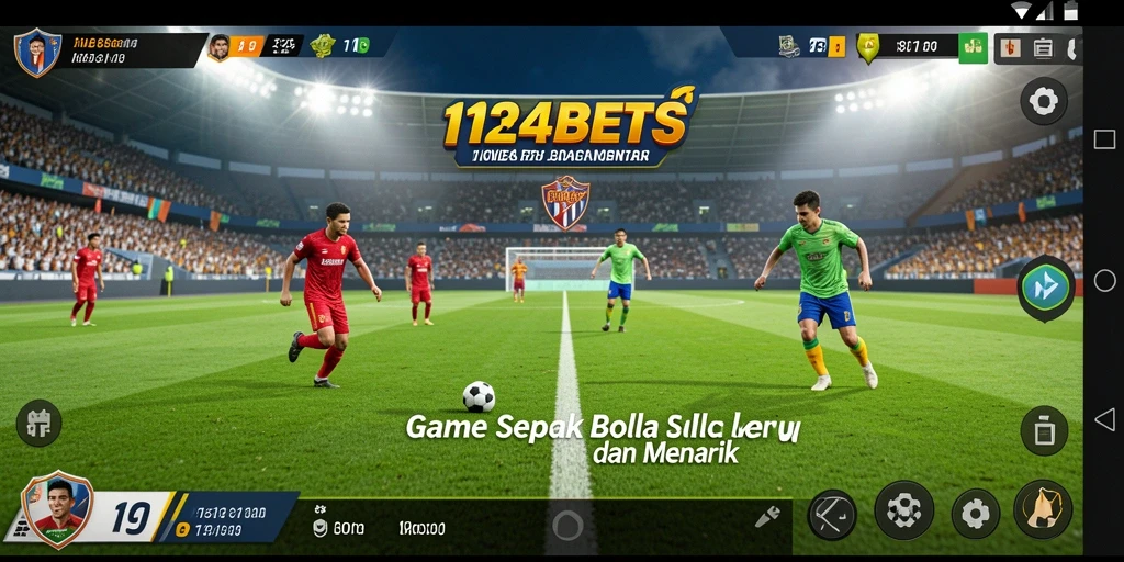 Tampilan gameplay menarik pada 1234BETS dengan aksi sepak bola nyata.