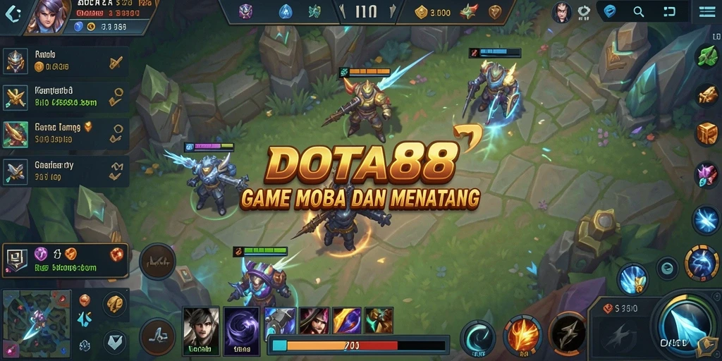 Tampilan seru dari pertandingan DOTA88 dengan aksi gameplay MOBA.