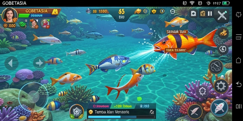 Tampilan gameplay seru dengan ikan yang beragam di GOBETASIA.