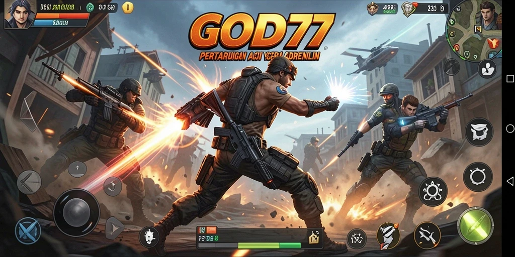Tangkapan layar utama GOD77 menampilkan aksi pertarungan yang mendebarkan dan karakter yang dinamis.