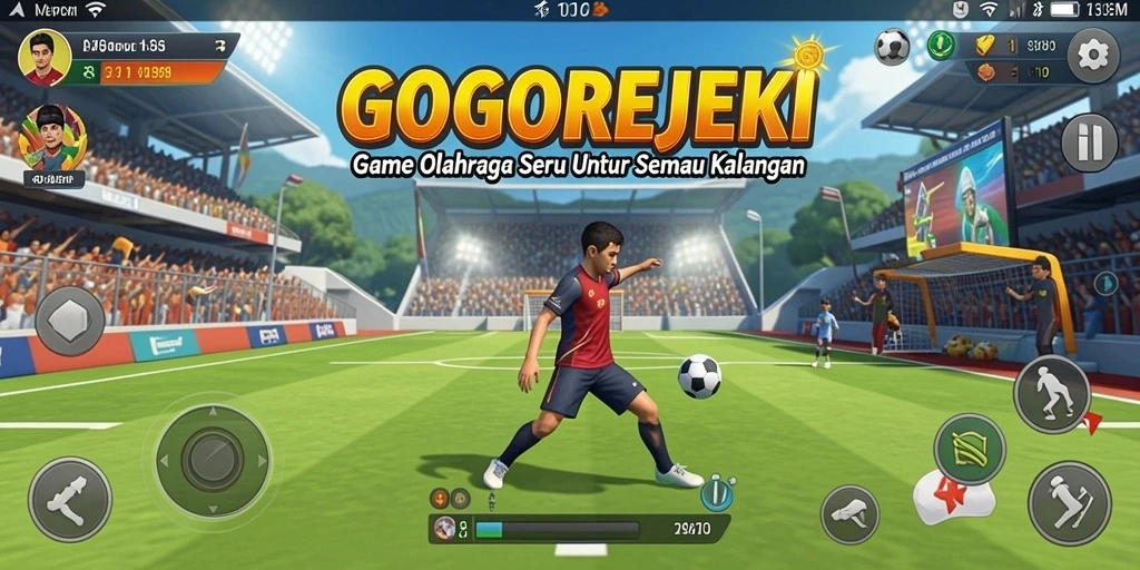 Tampilan gameplay seru dengan berbagai olahraga di GOGOREJEKI.