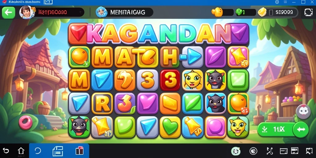 Screenshot gameplay KAGANDAN menunjukkan aksi mencocokkan elemen.