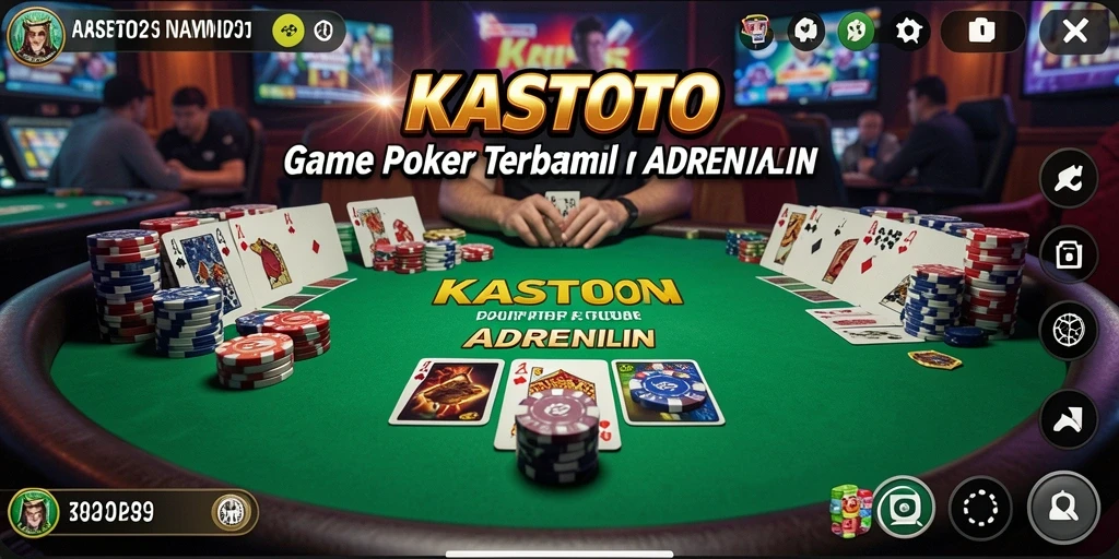 Tampilan gameplay seru di KASTOTO dengan pemain Poker yang bersaing.