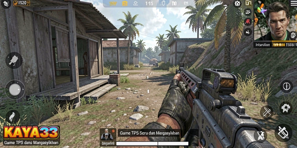 Screenshot gameplay KAYA33 menampilkan aksi tembak-menembak yang seru.