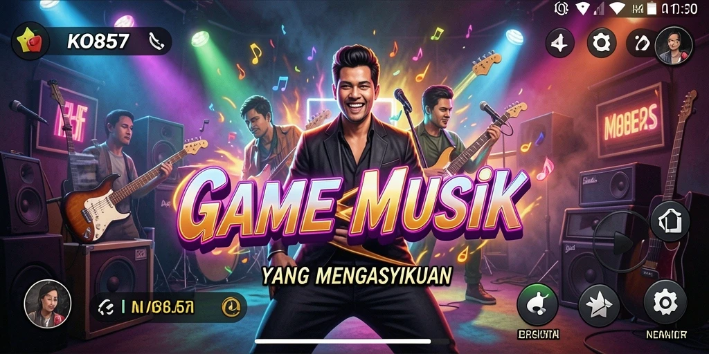 Gameplay KO857 menampilkan aksi permainan musik yang seru.