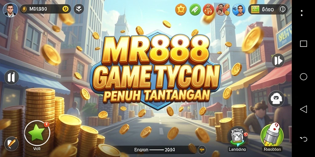 Screenshot gameplay MR888 menunjukkan aktivitas seru dalam membangun bisnis Tycoon.