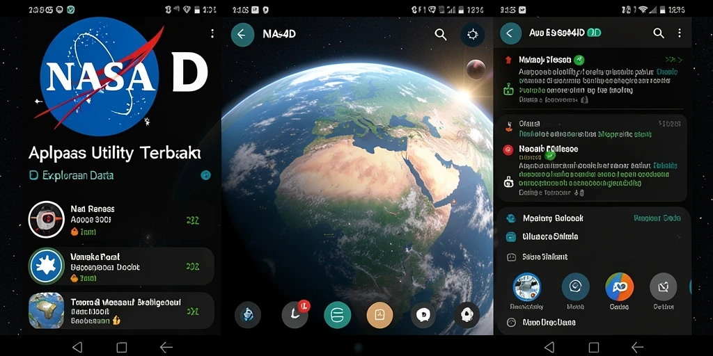 Tangkapan layar kegiatan eksplorasi luar angkasa di NASA4D.