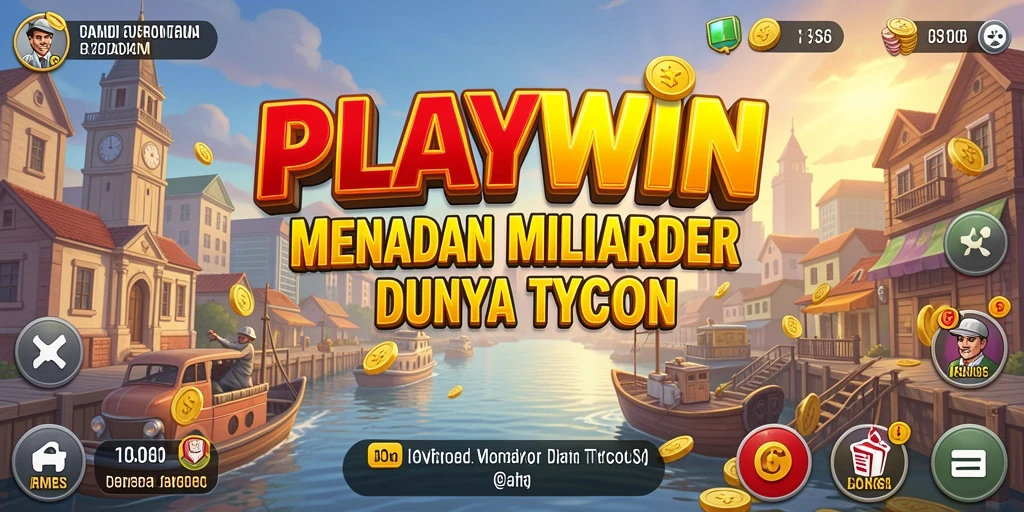 Tampilan gameplay PLAYWIN yang menggambarkan pengelolaan bisnis yang seru.