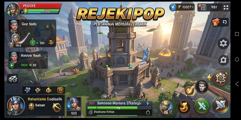 Tampilan gameplay menakjubkan dari REJEKIPOP Tower Defense.