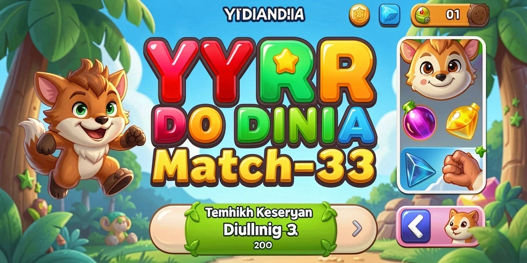 Screenshot gameplay <strong>YYRR</strong> yang menunjukkan aksi seru permainan Match-3.